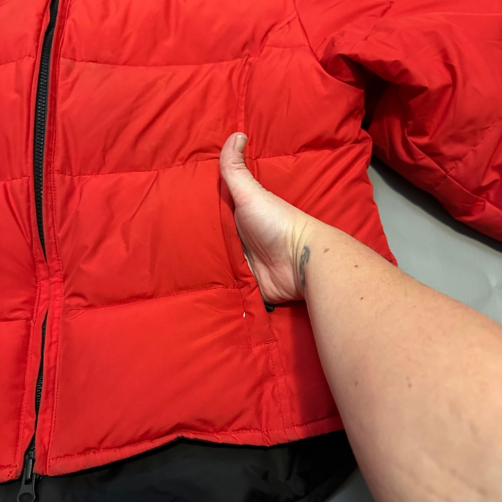 Bernardo Down Puffer Jacket Red Hooded Zip Front Women's Size L - Picture 3 of 13